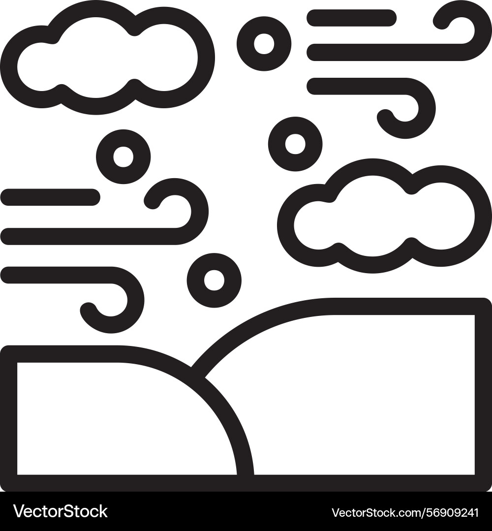 Sandstorm linear style icon design Vector Image