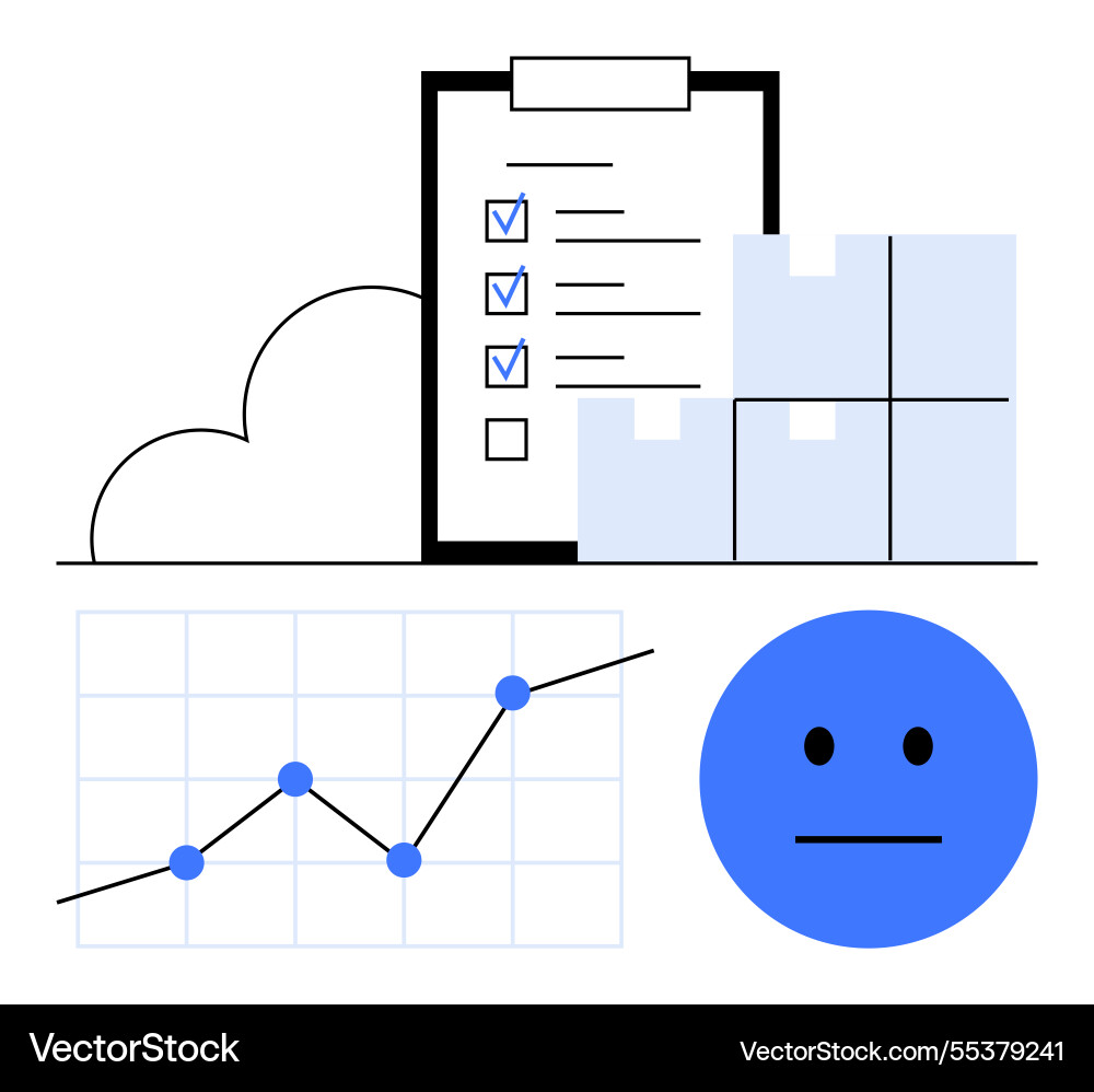 Task management with checklist growth chart Task management with checklist growth chart vector image