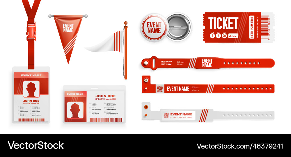 Ticket access control set Ticket access control set Vector Image