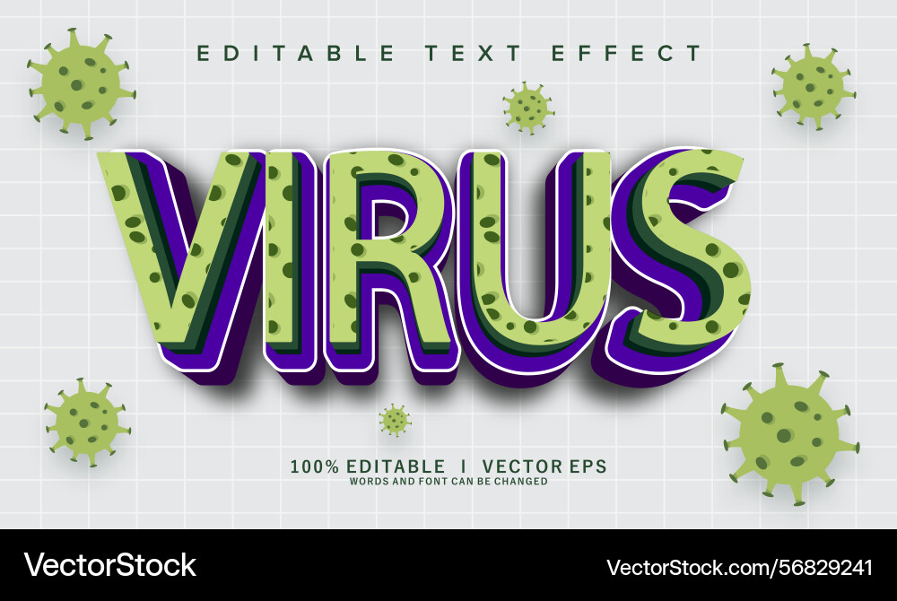 Virus text effect with modern style design Virus text effect with modern style design vector image