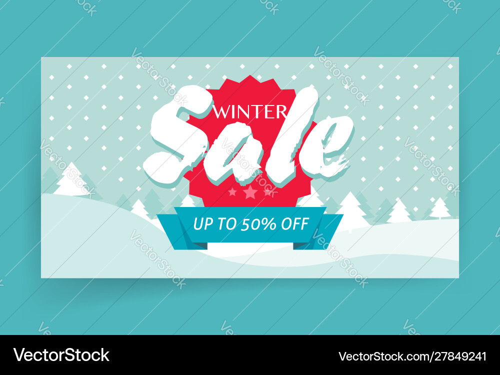Winter sale or seasonal discount banner design Winter sale or seasonal discount banner design vector image