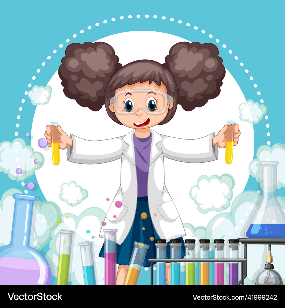 A scientist experiment in the lab on template A scientist experiment in the lab on template vector image