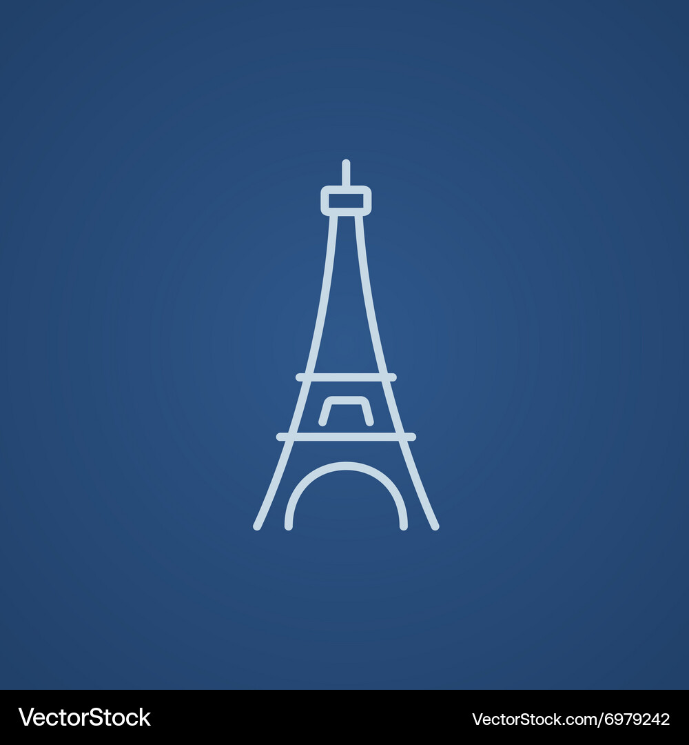Eiffel tower line icon Vector Image