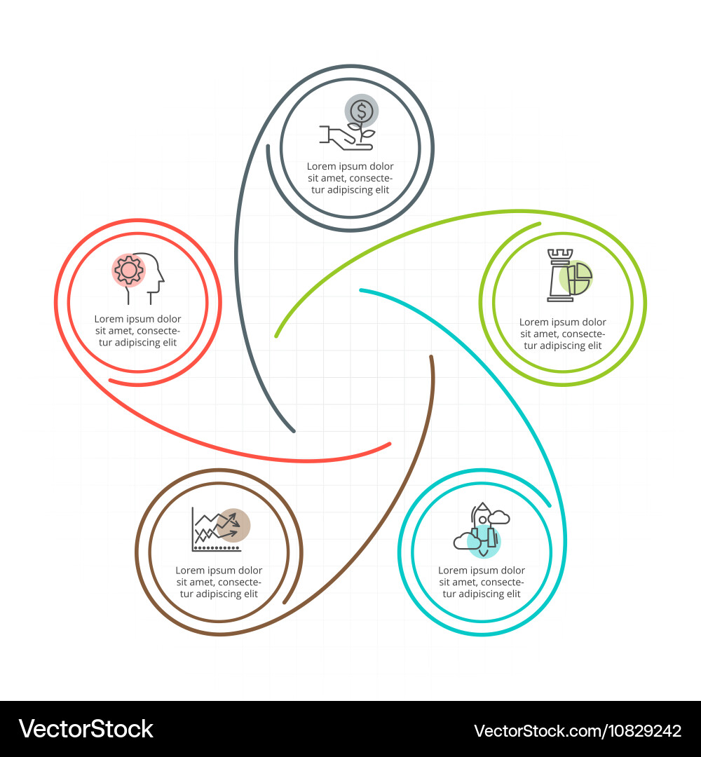 Flat Line Elements for Data Visualization Vector Image