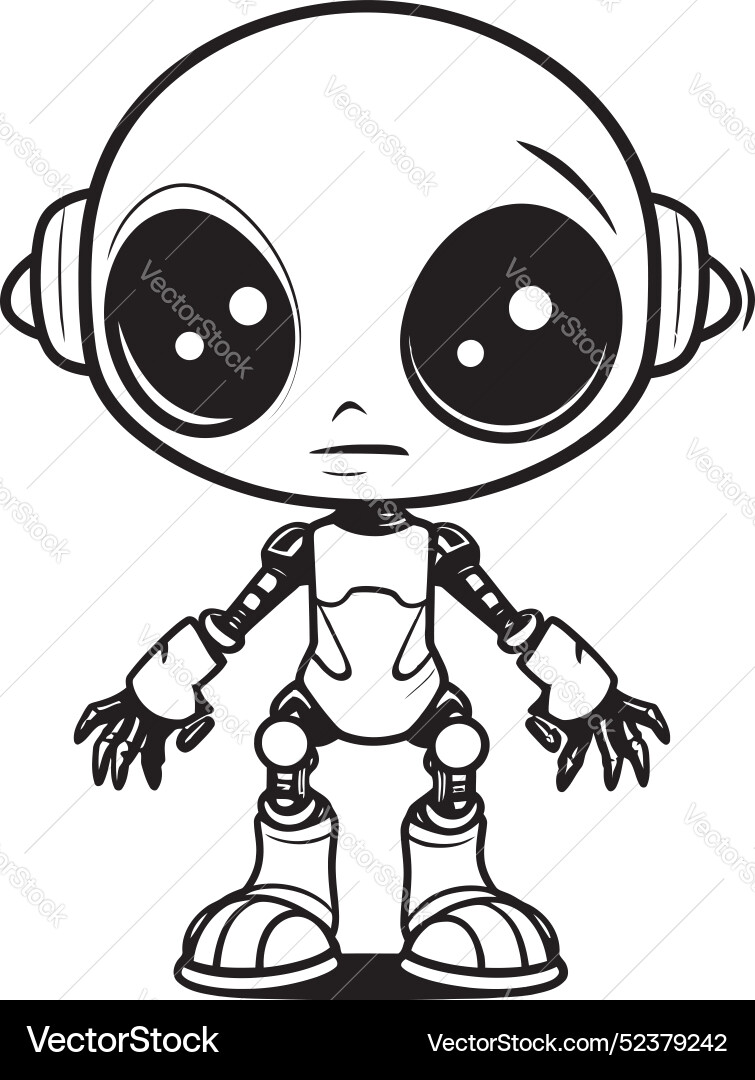 Techno sentinel emblematic alien robot Vector Image