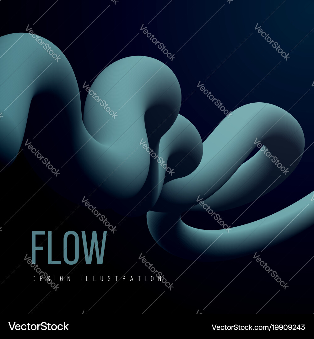 Abstract fluid line gradient flow design vector image