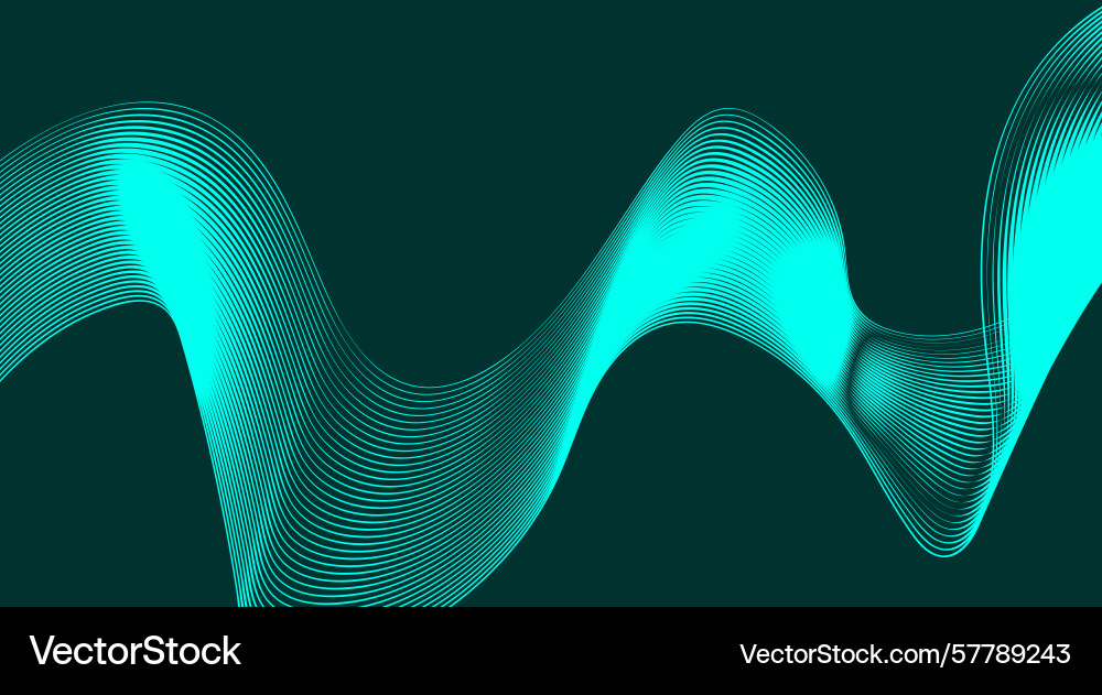 Blend curved wavy lines background cyan design Blend curved wavy lines background cyan design Vector Image