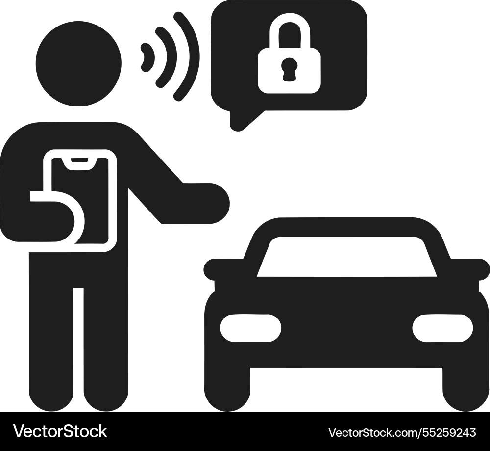 Car security system icon Royalty Free Vector Image