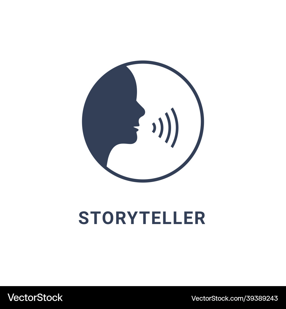 Geschichtenerzähler marke digital logo icon story teller Geschichtenerzähler marke digital logo icon story teller vektorbild