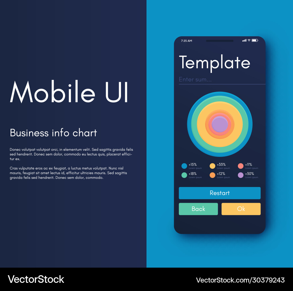 Mobile application interface ui design Vector Image