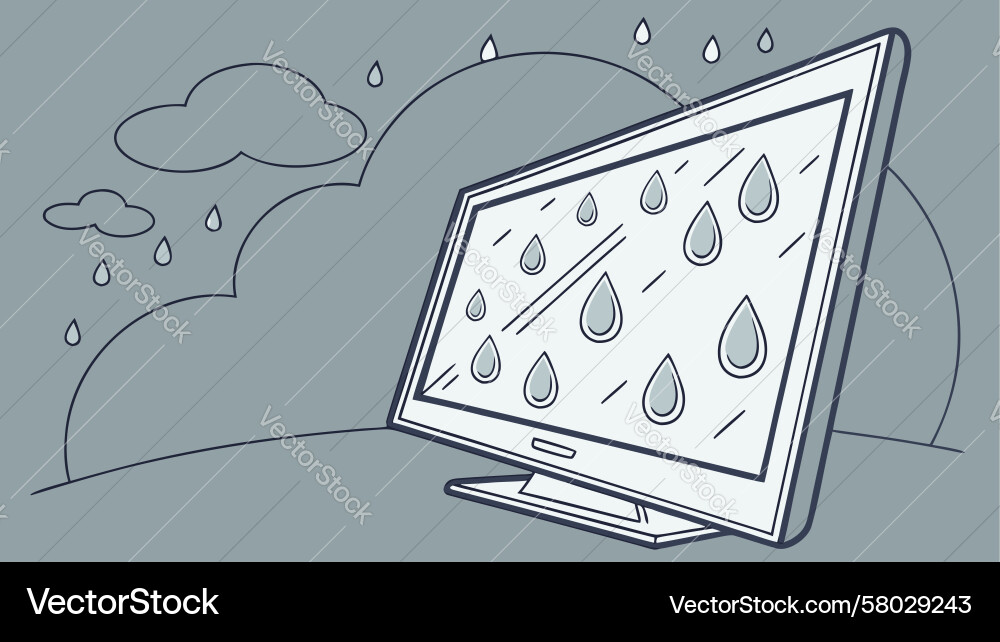 Rain on Computer Screen - Abstract Weather Vector Image