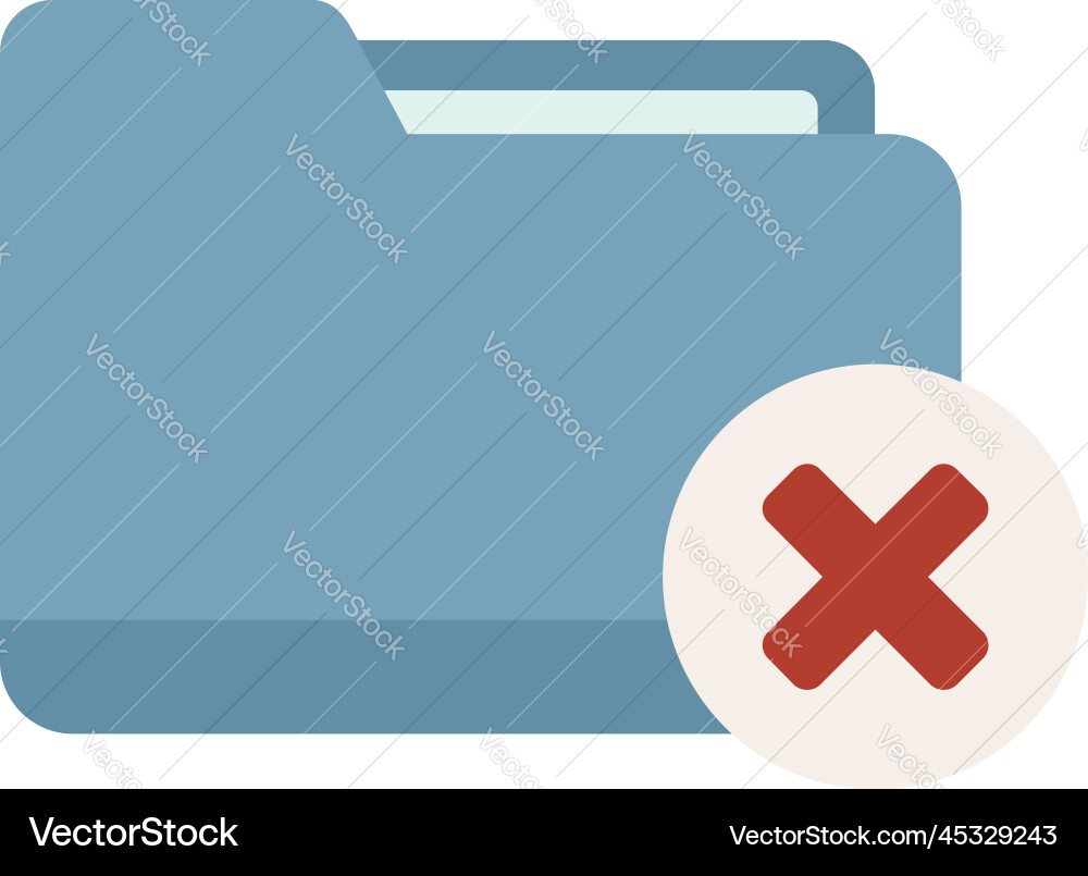 Rejected folder icon flat design web Rejected folder icon flat design web Vector Image
