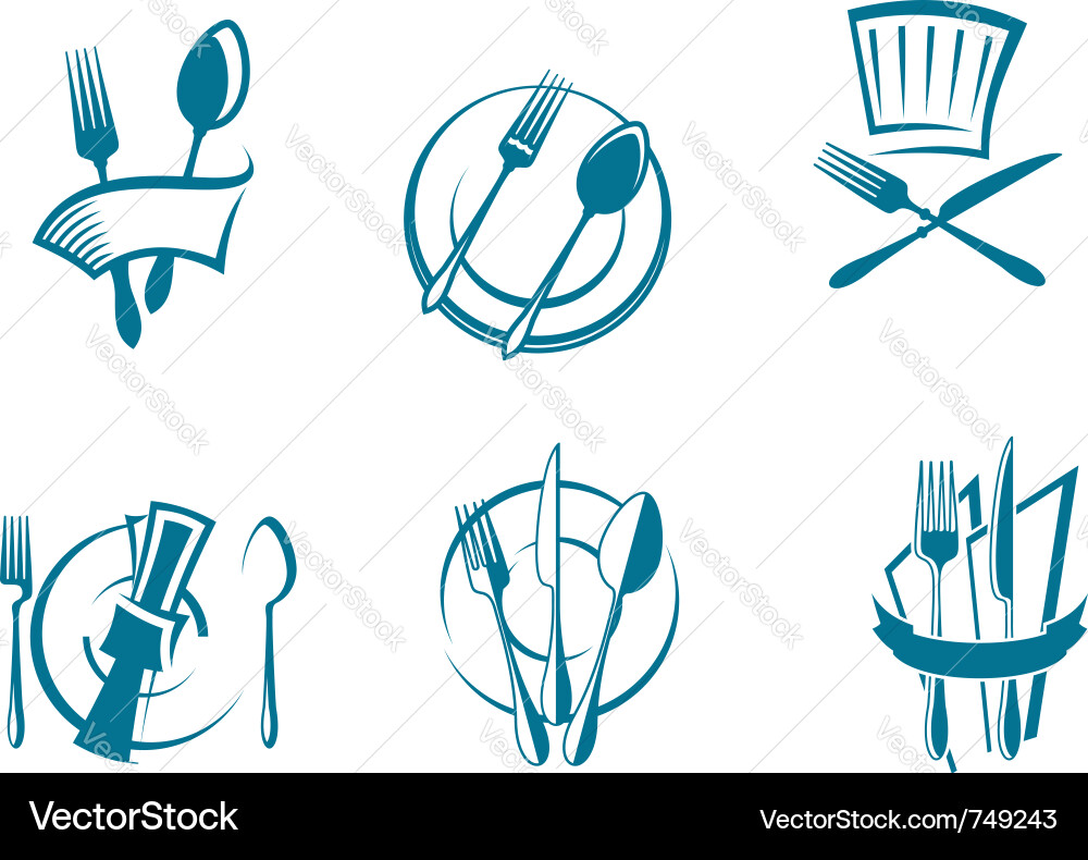 Restaurant Icon Set Vector Image