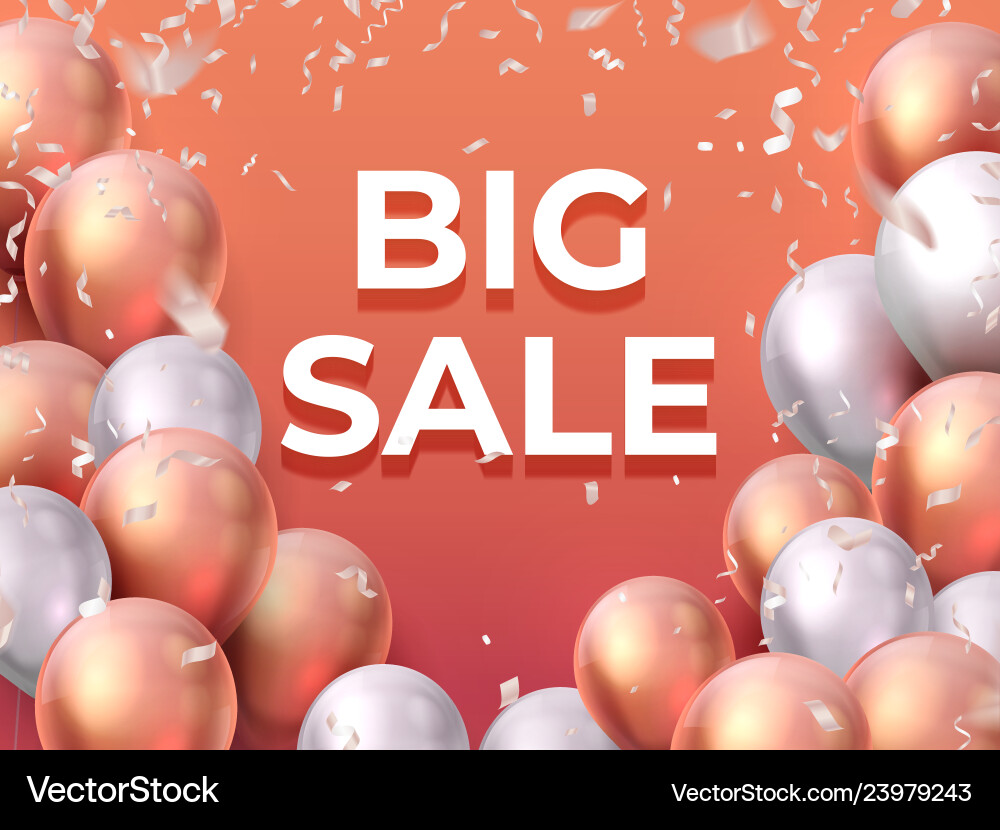 Sale balloon banner shop offer fashion flyer Sale balloon banner shop offer fashion flyer vector image