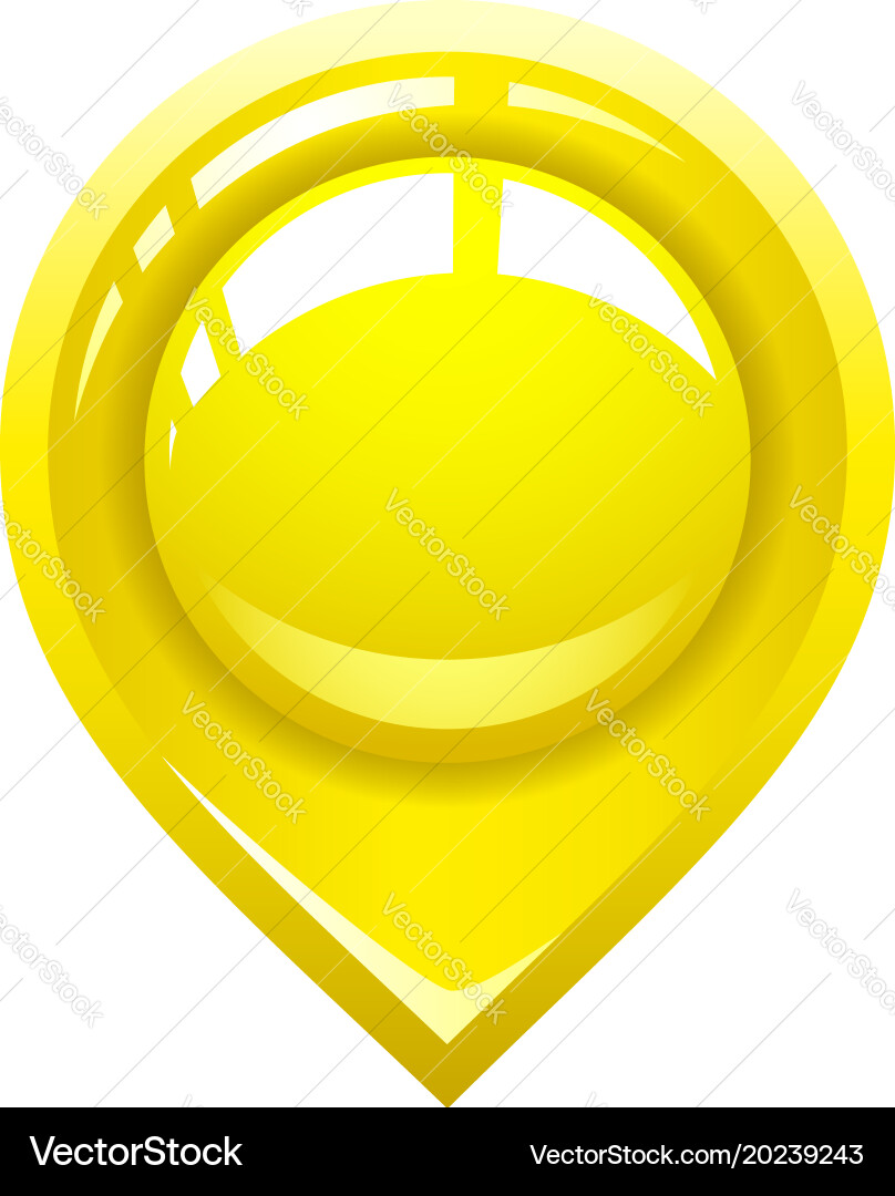 Shiny Location Pointer Icon vector image