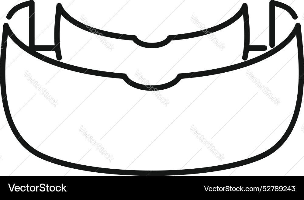 Vampire bite mouth with fangs showing line icon Vector Image