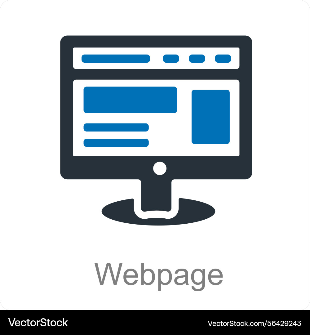 Webpage and element icon concept vector image