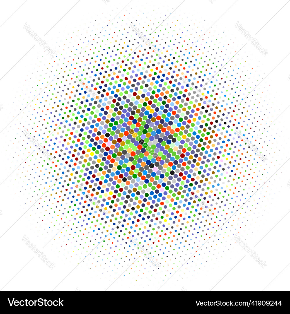 Colored radial halftone pattern in order Vector Image