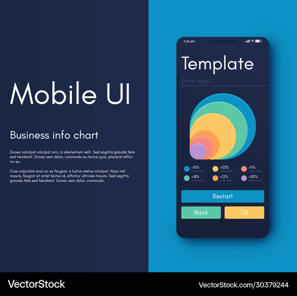 Mobile application interface ui design Mobile application interface ui design vector image