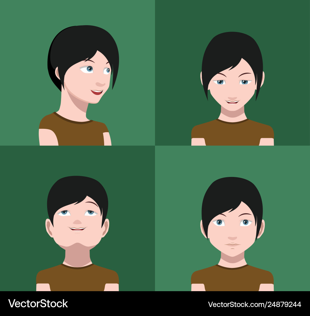 Set colorful avatars characters Vector Image