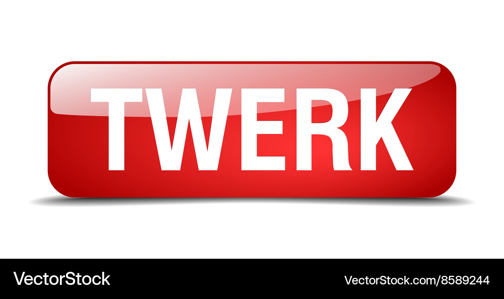 Twerk red square 3d realistic isolated web button Vector Image