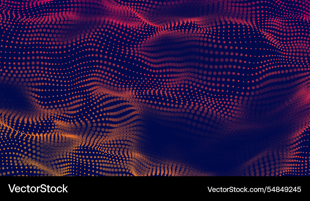Colorful abstract wave pattern with flowing dots vector image