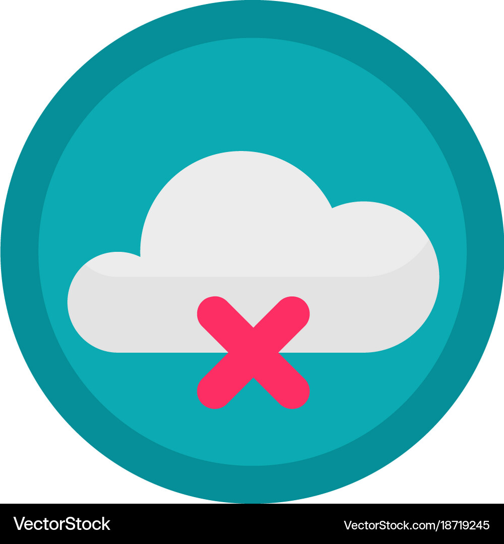 Icon of a no connection to cloud on button – Royalty-Free Vector |  VectorStock, image size:1000x1080
