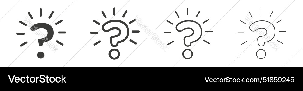 Interrogation line icon set ask question help Interrogation line icon set ask question help Vector Image
