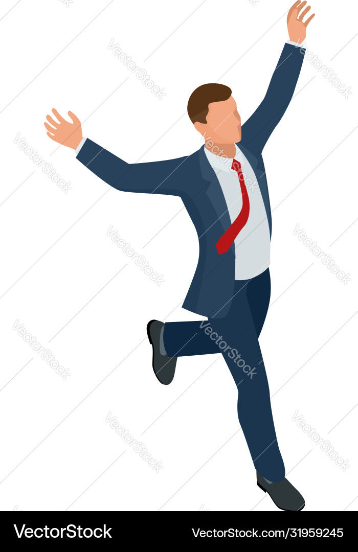 Isometric businessman isolated on write creating Isometric businessman isolated on write creating vector image