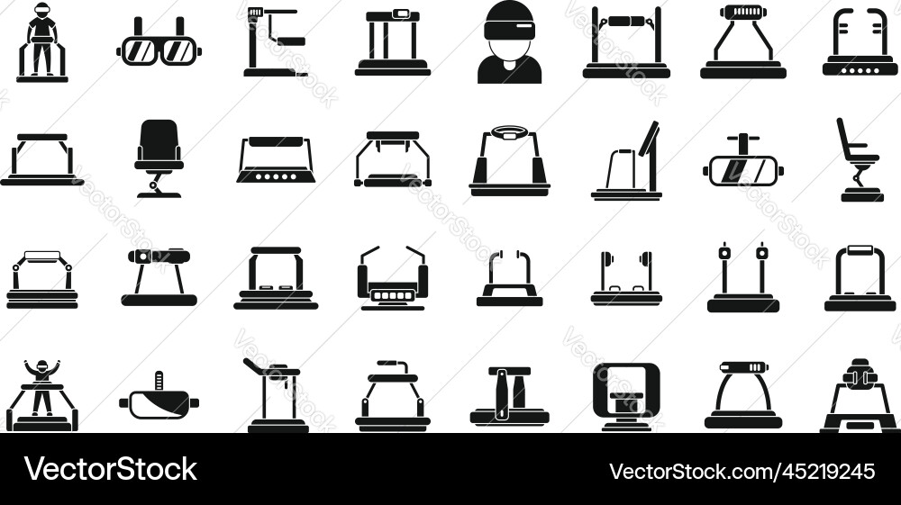 Vr platform icons set simple augmented Vr platform icons set simple augmented vector image