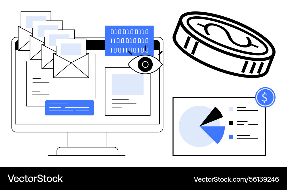 Digital communication data analytics Digital communication data analytics vector image