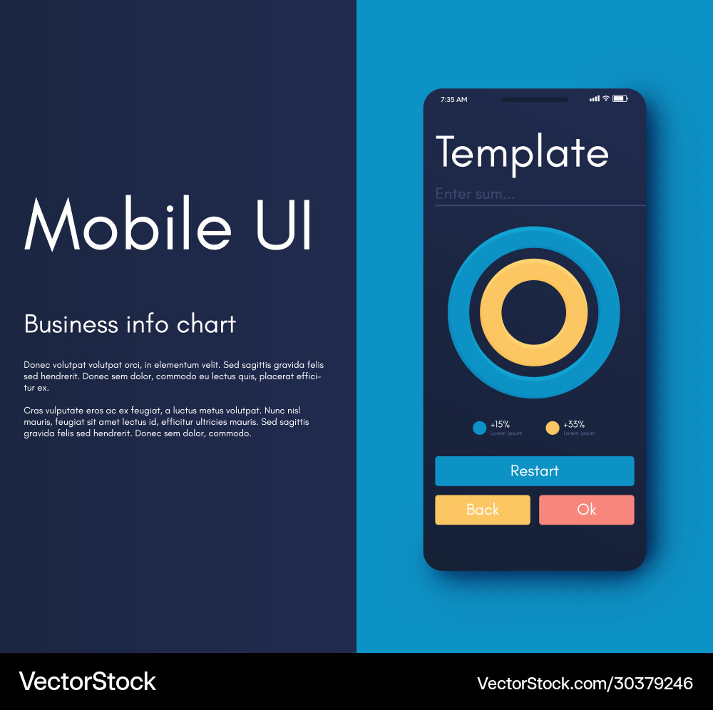 Mobile application interface ui design Mobile application interface ui design vector image