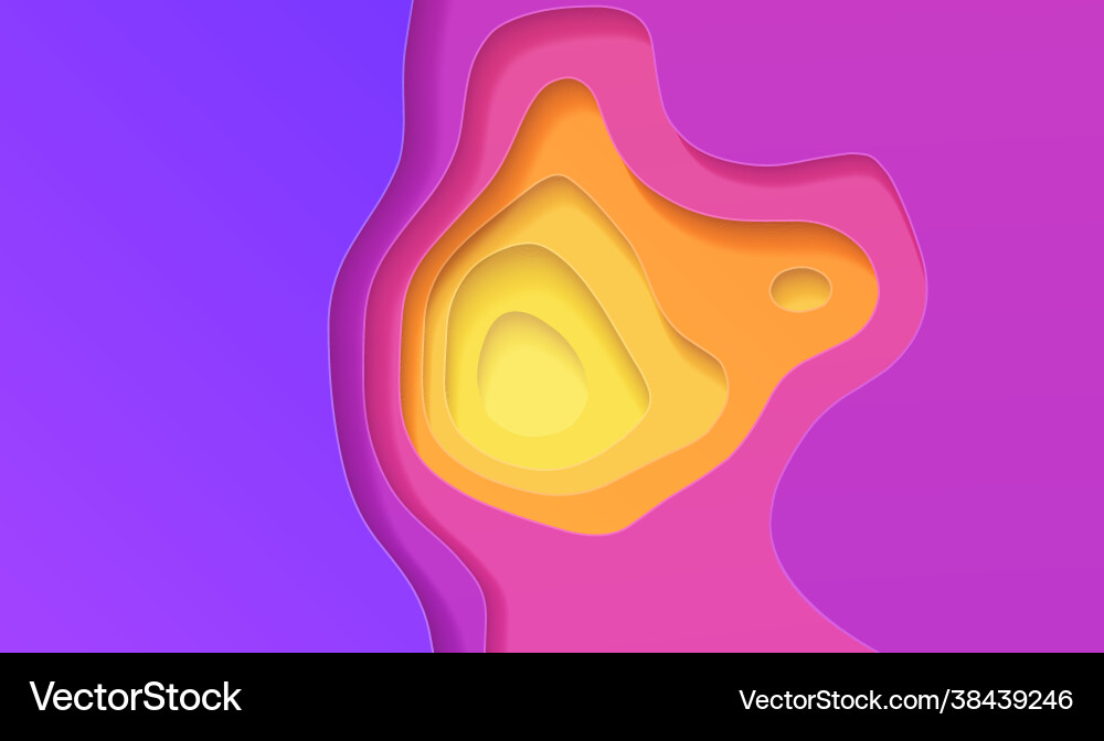 Purple yellow gradient paper cut design Purple yellow gradient paper cut design vector image