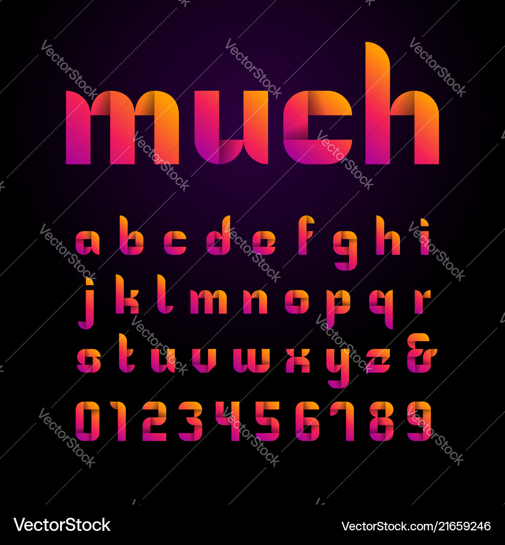 Ribbon font alphabet with latin letters Vector Image