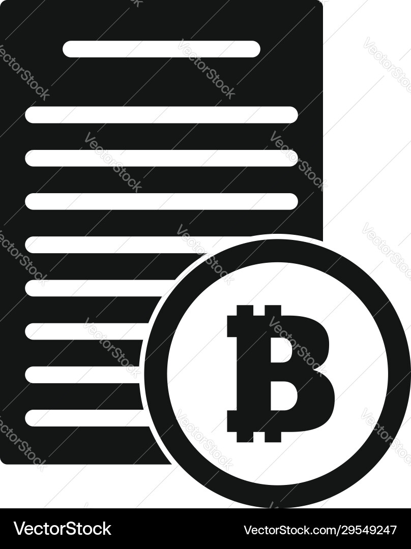 Bitcoin paper icon simple style Bitcoin paper icon simple style vector image