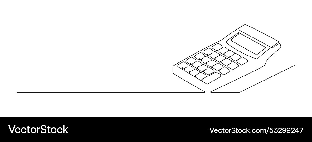 Calculator tool in one continuous line drawing Calculator tool in one continuous line drawing vector image