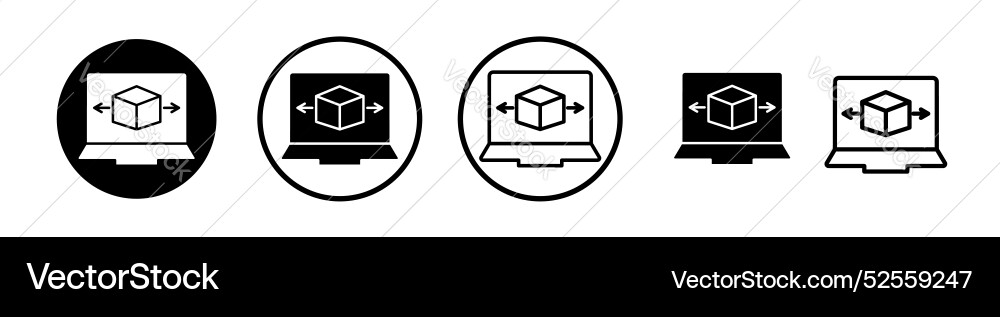 Computer simulation icon set on white background Computer simulation icon set on white background vector image
