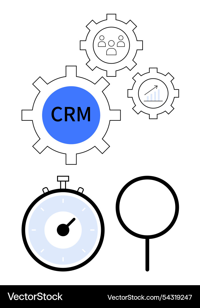 Crm integration with performance analysis Crm integration with performance analysis vector image