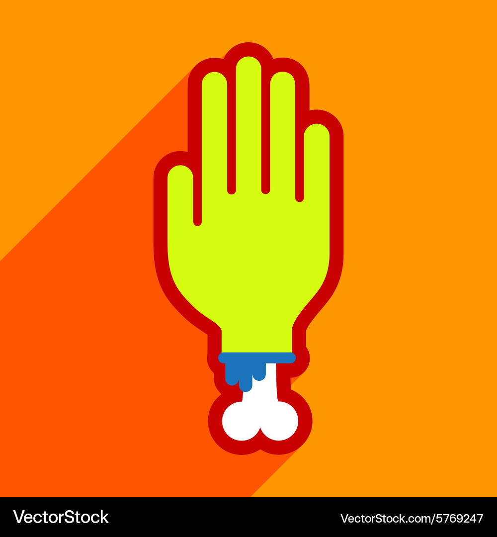 Flat with shadow icon and mobile application hand Vector Image