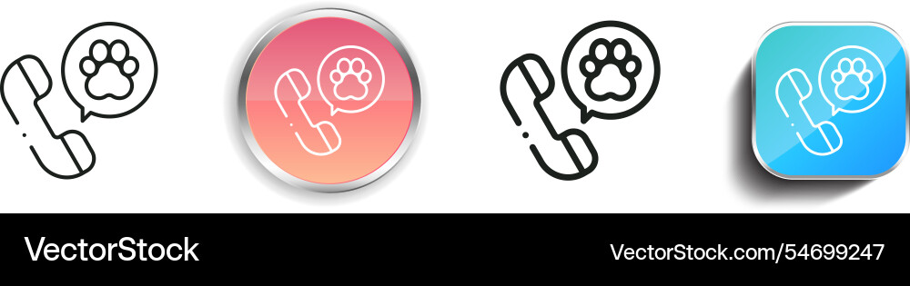 Hotline-Symbol dünne lineare regelmäßige und Schaltfläche Stil Hotline-Symbol dünne lineare regelmäßige und Schaltfläche Stil vektorbild