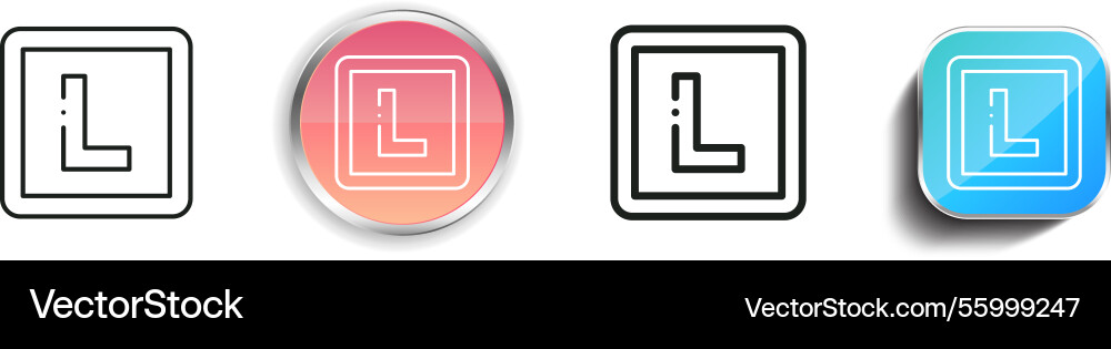 Learner icon thin linear regular and button style vector image
