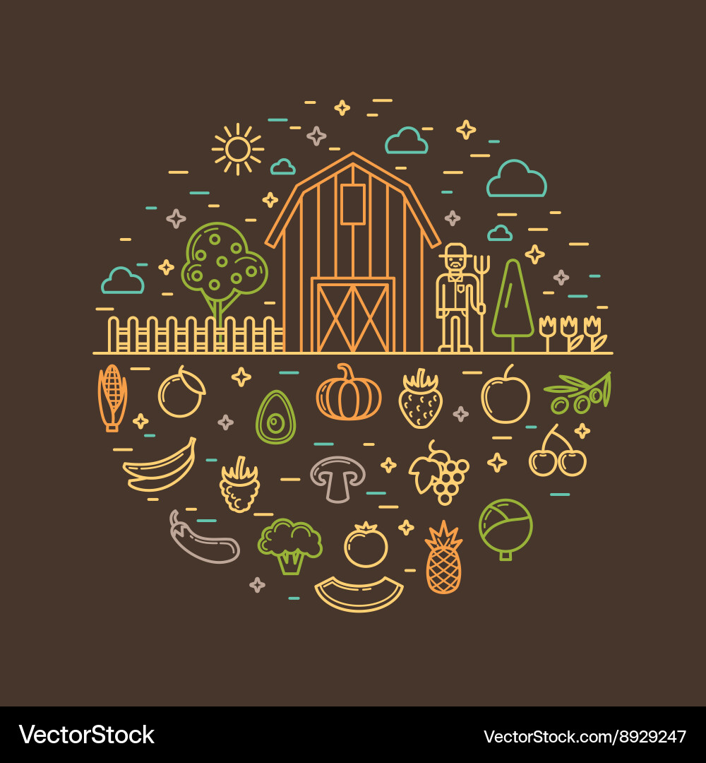 Organic farm Royalty Free Vector Image - VectorStock