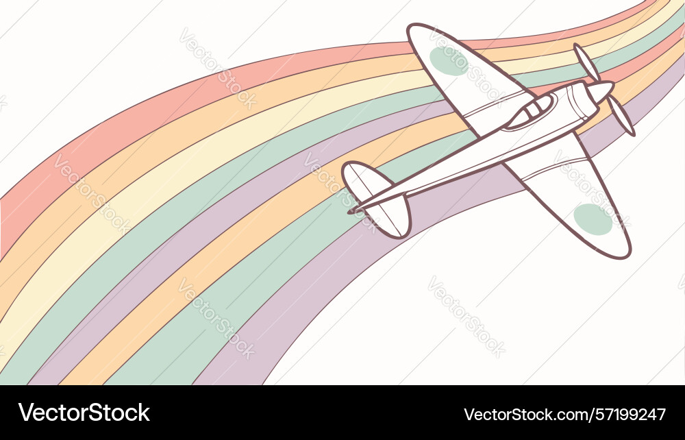 Propeller plane flying with dynamic abstract vector image