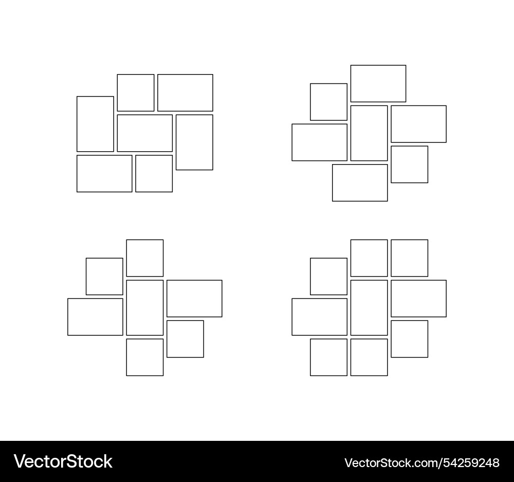 Frame collage from square and rectangle shape Frame collage from square and rectangle shape Vector Image