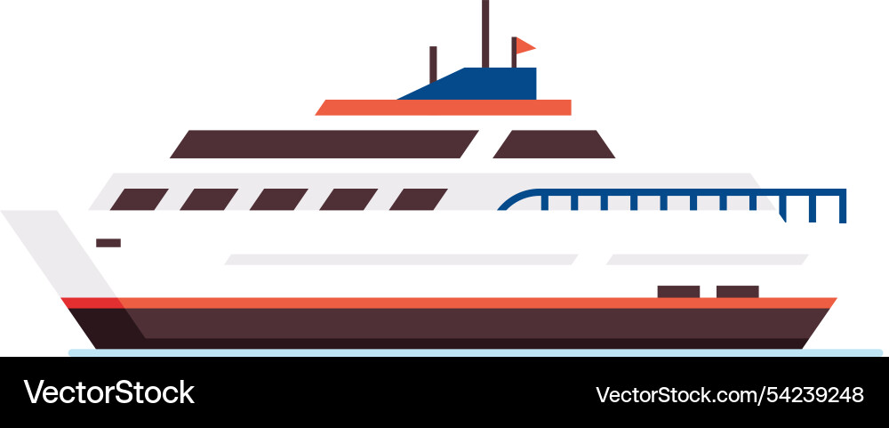 Große moderne Passagierfähre Boot Segeln auf ruhig Große moderne Passagierfähre Boot Segeln auf ruhig vektorbild