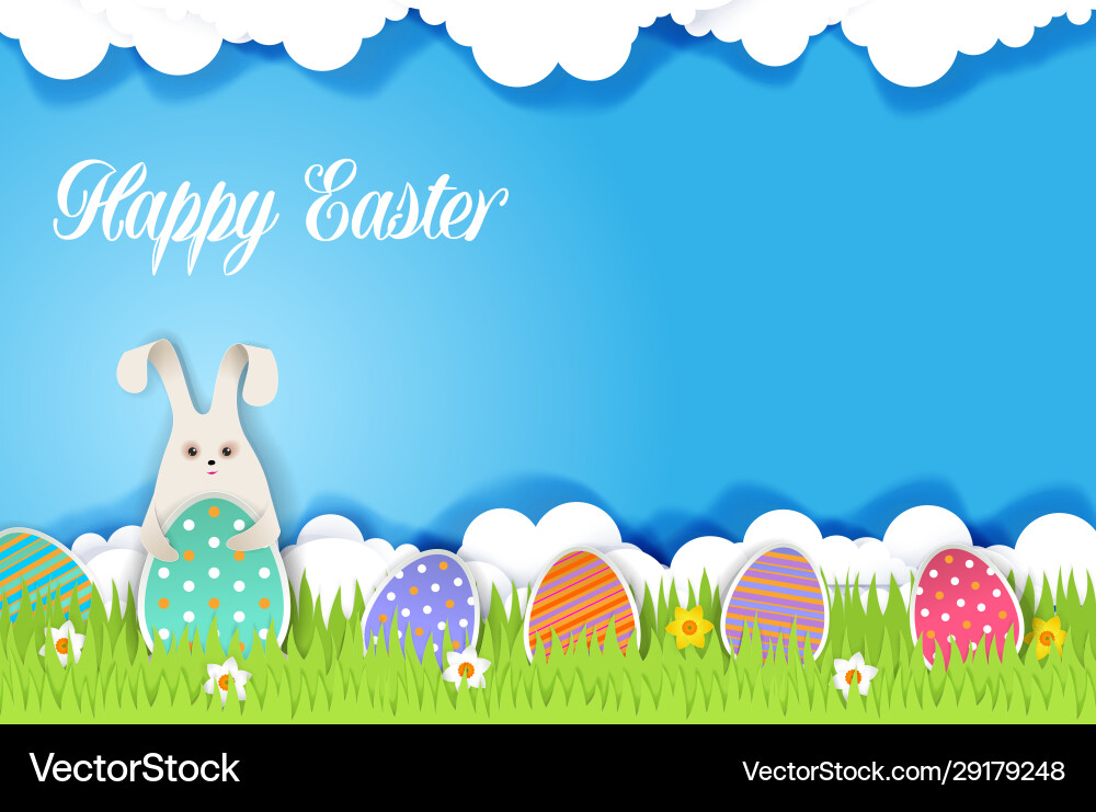 Happy easter greeting card template Happy easter greeting card template vector image