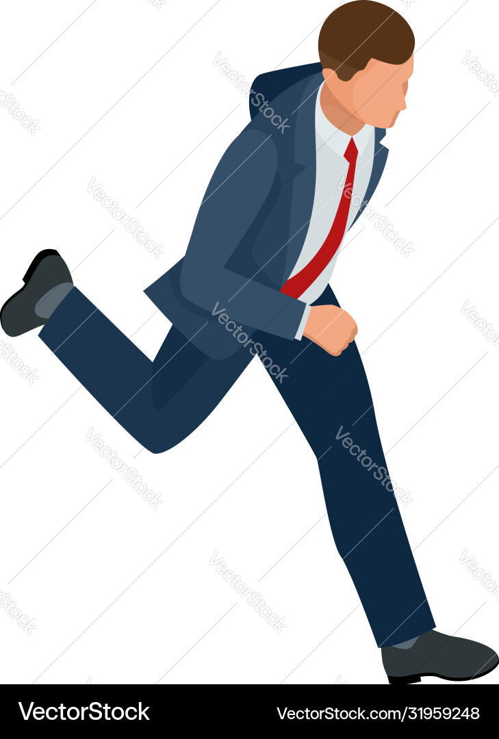 Isometric businessman isolated on write creating Vector Image