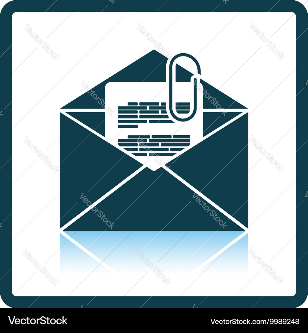 Mail with attachment icon vector image