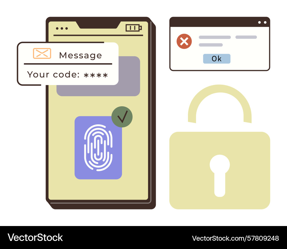Mobile device security with two-factor vector image