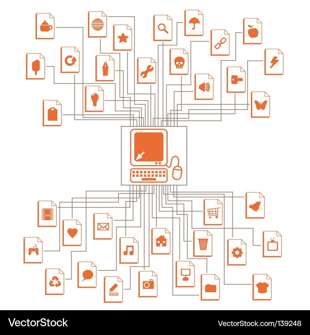 Network of Computer Files vector image